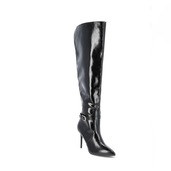 New in the Box SCOOP Black Faux Leather Over The Knee Boots, Size 8 - Picture 1 of 6